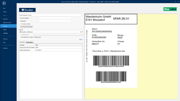 Paletten-Etikettierung GS1-128